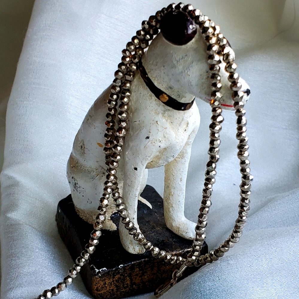 👑925 ROUGH CUT "FOOLS GOLD" (PYRITE) TENNIS NECKLACE